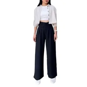 Oro Pants Celana Kulot Wanita Highwaist Loose Pants Trousers - Celana Kulot Wanita Anti Kusut Knit Premium Basic