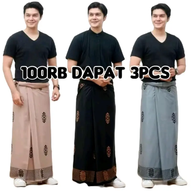 TERLARIS 3 Pcs 100Ribu Sarung Batik Pria Dewasa Santri Muslim  Katun  Lebaran 2025  Nyaman Keren murah