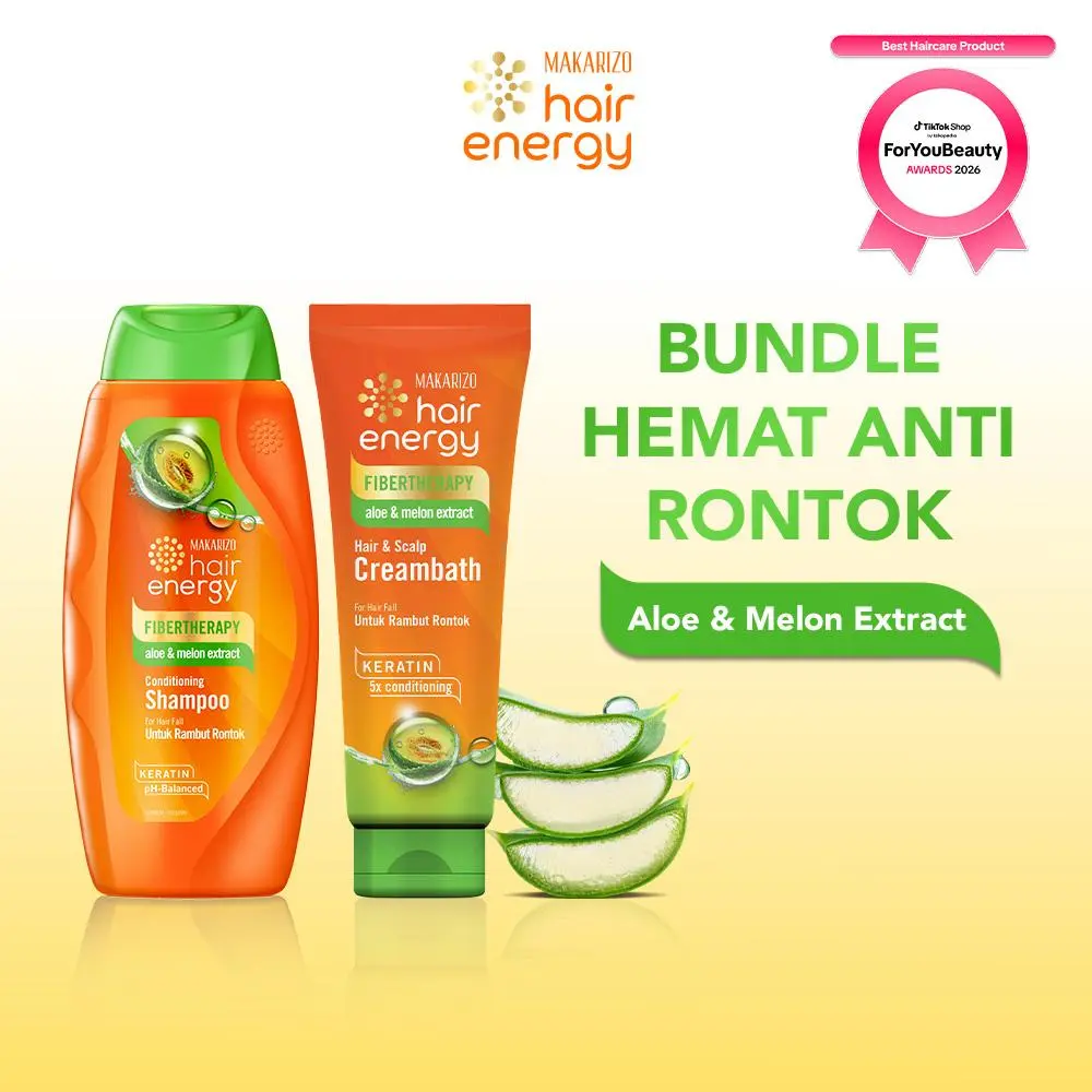 [SPECIAL LIVE] BEST SELLER - Bundle Hempas Rontok (Aloe & Melon) - Makarizo Hair Energy