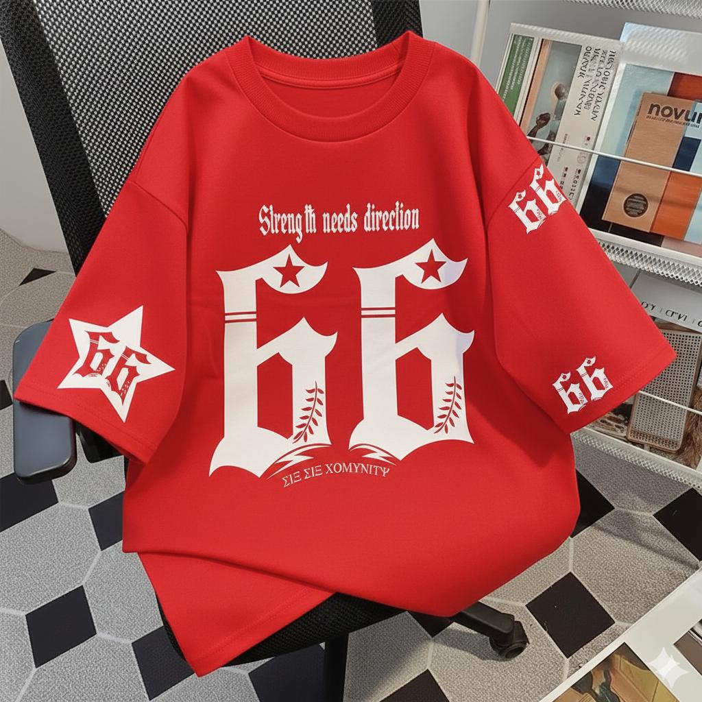 Kaos Oversize 66 Gothic Street Cowok Cewek / Atsan Strength Direction Bold Graphic Tee / vintage retro Jersey pria wanita stylish style kekinian