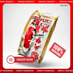Hiroyuki Koi - Pelet Ikan Koi Growth and Color 5Kg Size S/M/L Floating Nutrisi Premium untuk Pertumbuhan dan Warna Ikan dengan Protein 43% dan Lemak 5%