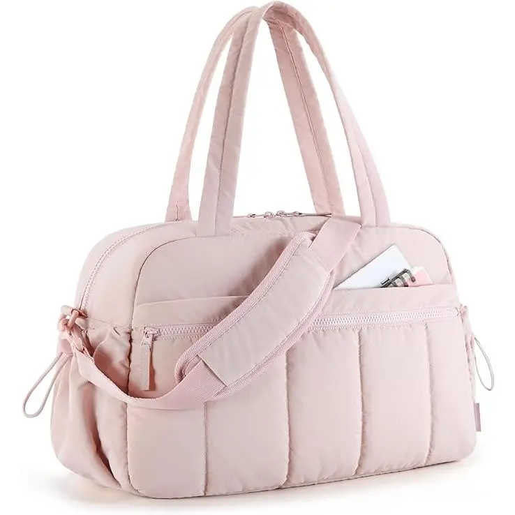 BAGSMART Travel Duffel Bag  Gym Bag for Women with Wet Pocket  Carry on Weekender Bags for Women  Water Resistant Workout Bag Sports Gym  Pink