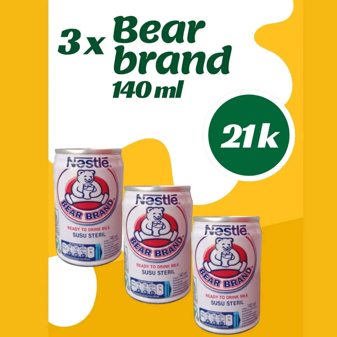Paket hemat 3 pcs susu beruang 140 ml Milk