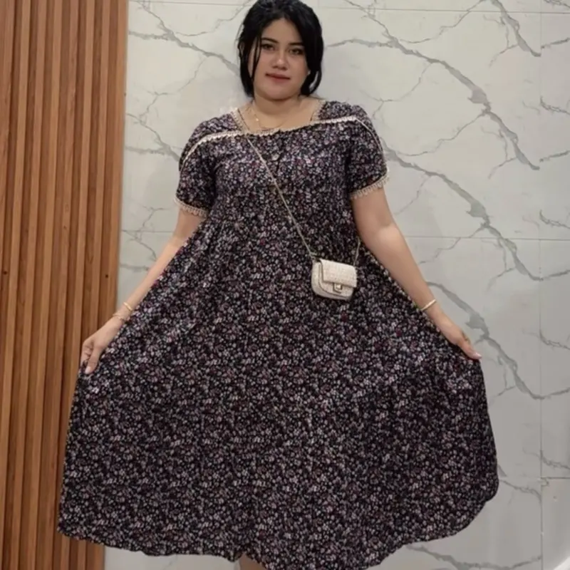 Daster motif bunga kancing bahan rayon 2