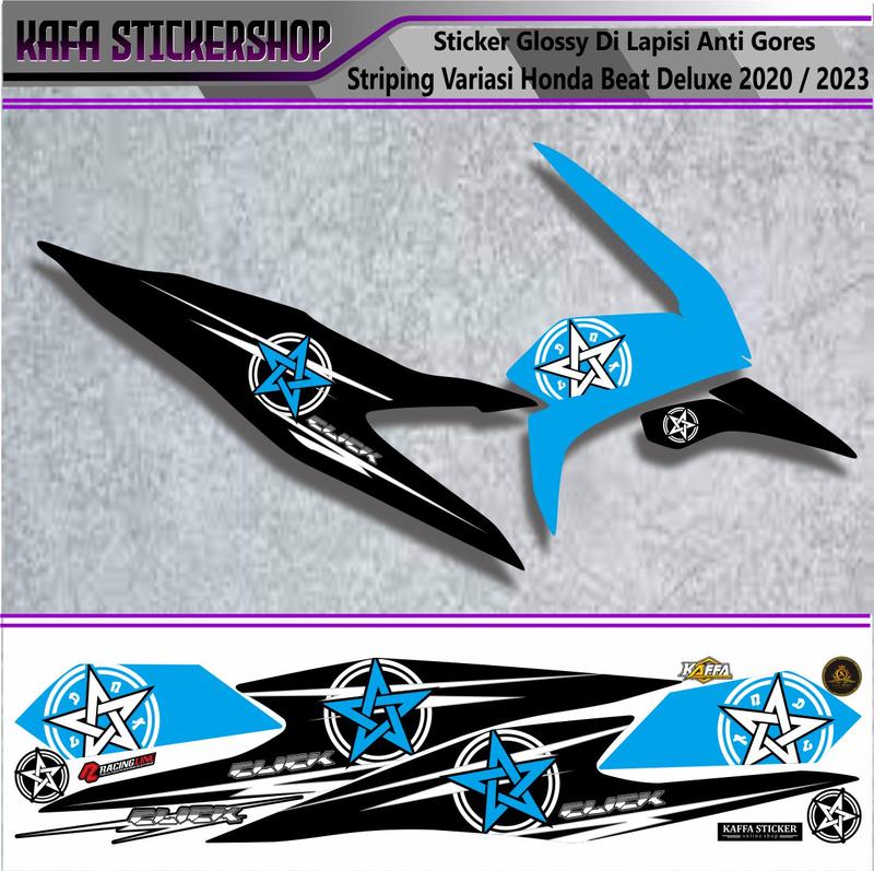 Striping Tranparan honda beat deluxe sticker motif simple polet bintang styles 4