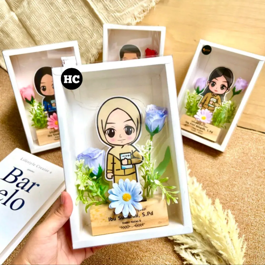 Flower Box Akrilik edisi hari guru bebas reques hadiah unik untuk guru box unik guru hari guru kenang kenangan