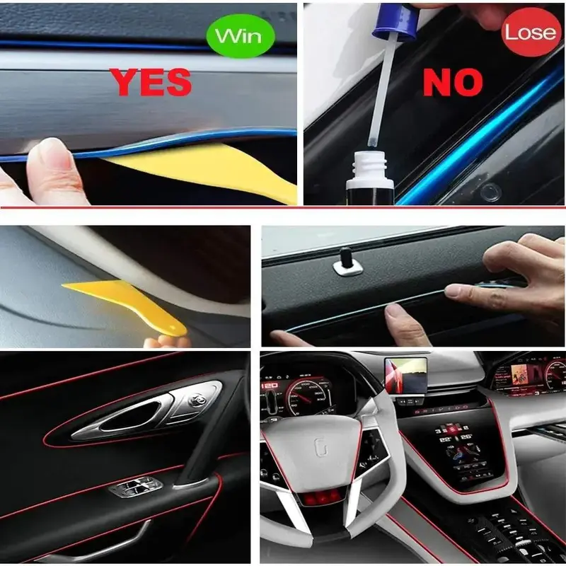 Dải Đèn Led Cho Nội Thất Xe Hơi, Đèn Trang Trí Có Dây Neon EL Để Tự Làm Tự Động, Đèn Xung Quanh Linh Hoạt, USB, Không Khí Tiệc Tùng, Diod, 5 / 3 / 1M 5
