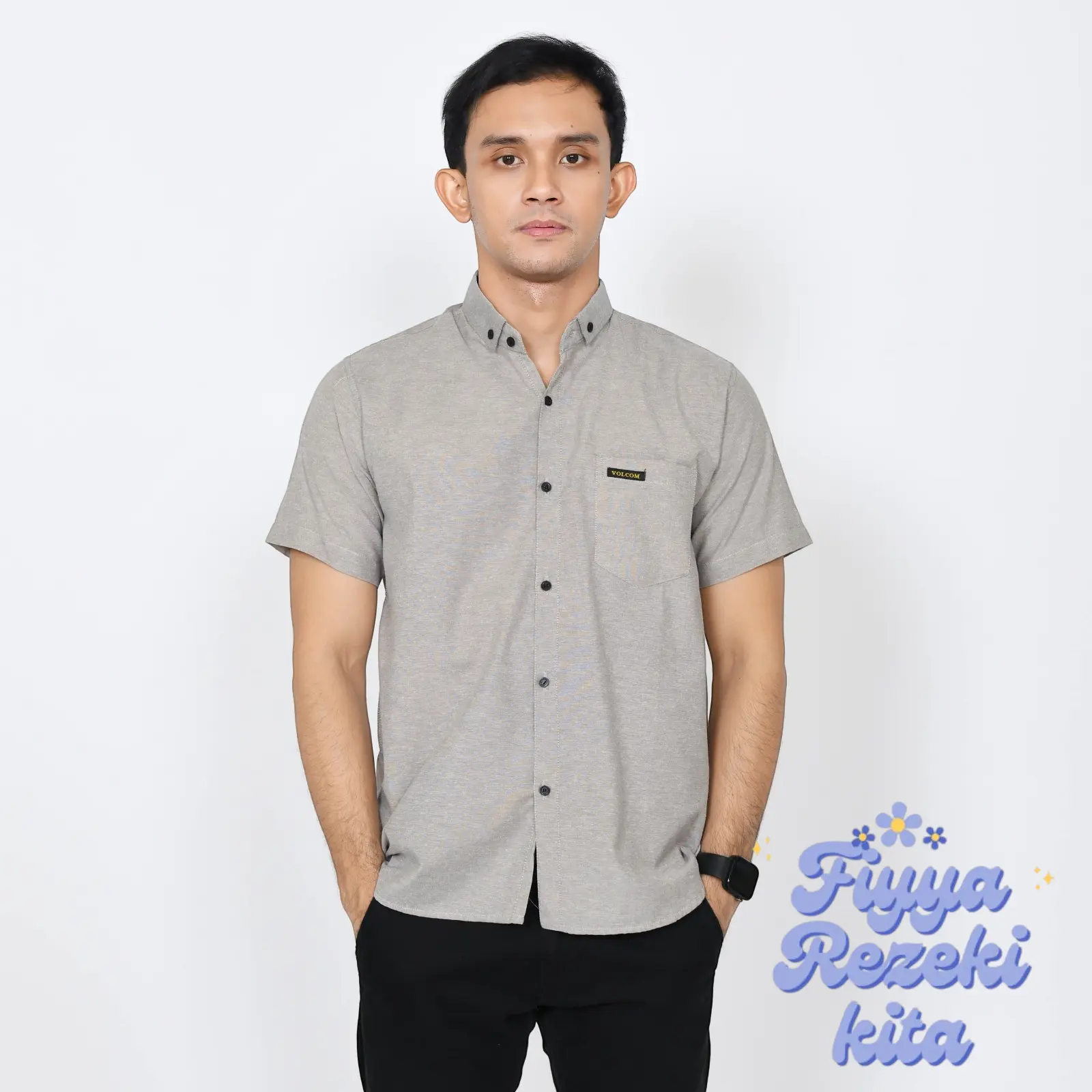 promo kemeja polos pria lengan pendek bisa cod