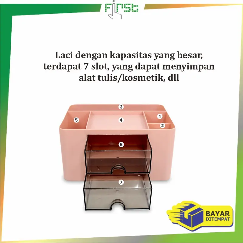 [COD] FH C1002 Kotak Penyimpanan Rak Kosmetik Alat Tulis Kantor Multifungsi 3
