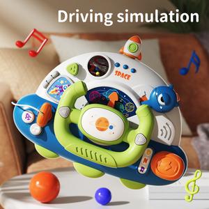 UFO steering wheel Simulation driving toy With sound and light Cartoon Electric toy Musical Steering Wheel