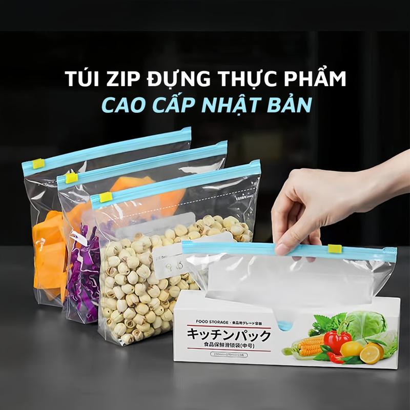  Túi Zip Đựng Thực Phẩm Cao Cấp Modeco - Bảo Quản Thức Ăn Đồ Khô Đồ Tươi Sống Trong Tủ Lạnh - An Toàn Tái Sử Dụng 