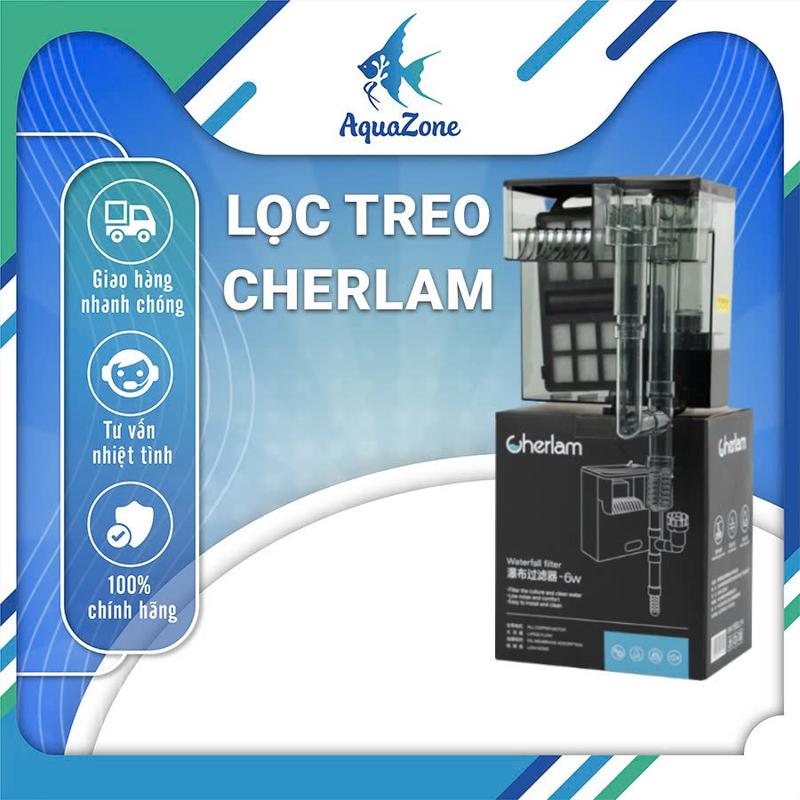 Lọc treo bể cá Cherlam công suất 3.5w 6w 8w | Lọc treo có thể tùy chỉnh lưu lượng và vật liệu lọc bể cá thủy sinh