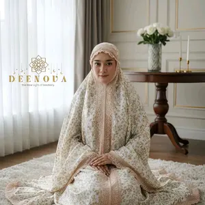 DEENOVA - Mukena Dewasa Katun Foil Renda Mewah Elegan Motif