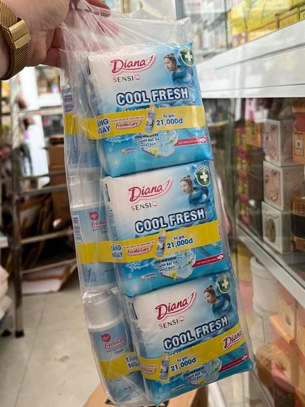 Product Introduction of ￼Combo 6 gói Băng vệ sinh Diana SenSi Cool Fresh Siêu mỏng cánh 23cm 8miếng 1