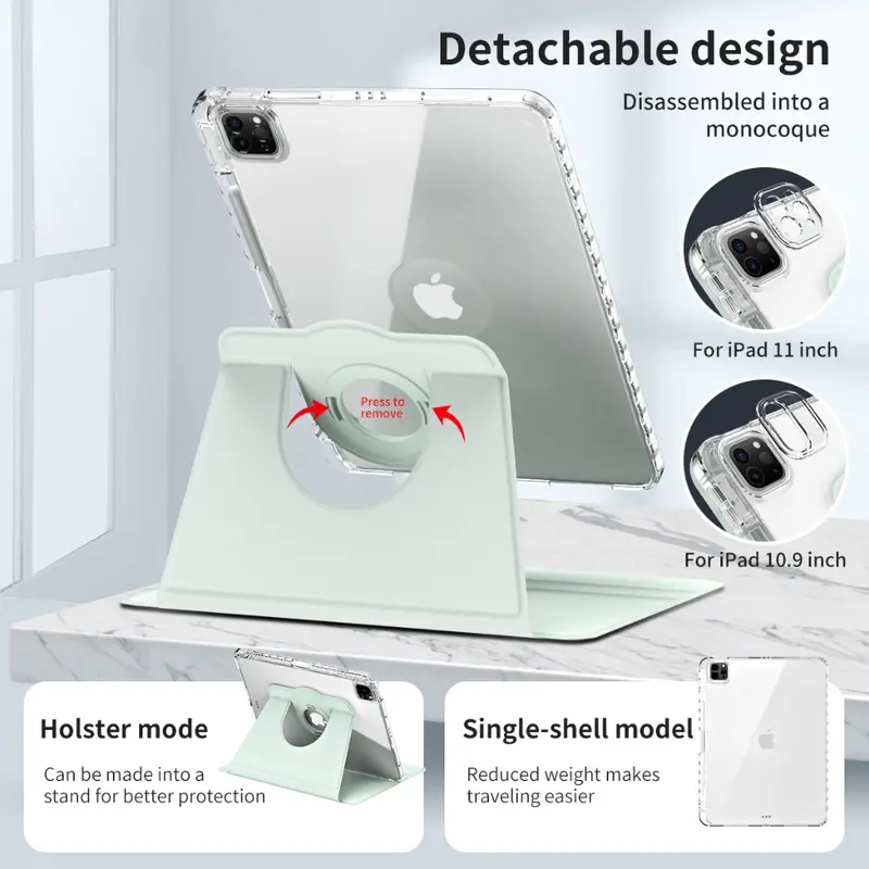 Detachable Acrylic Casing IPad Upgraded Case For IPAD Gen9 Gen8 Gen7 10.2 11 inch iPad Air4/5 10.9inch iPad Pro11 pen case ipad Cover Protection 1