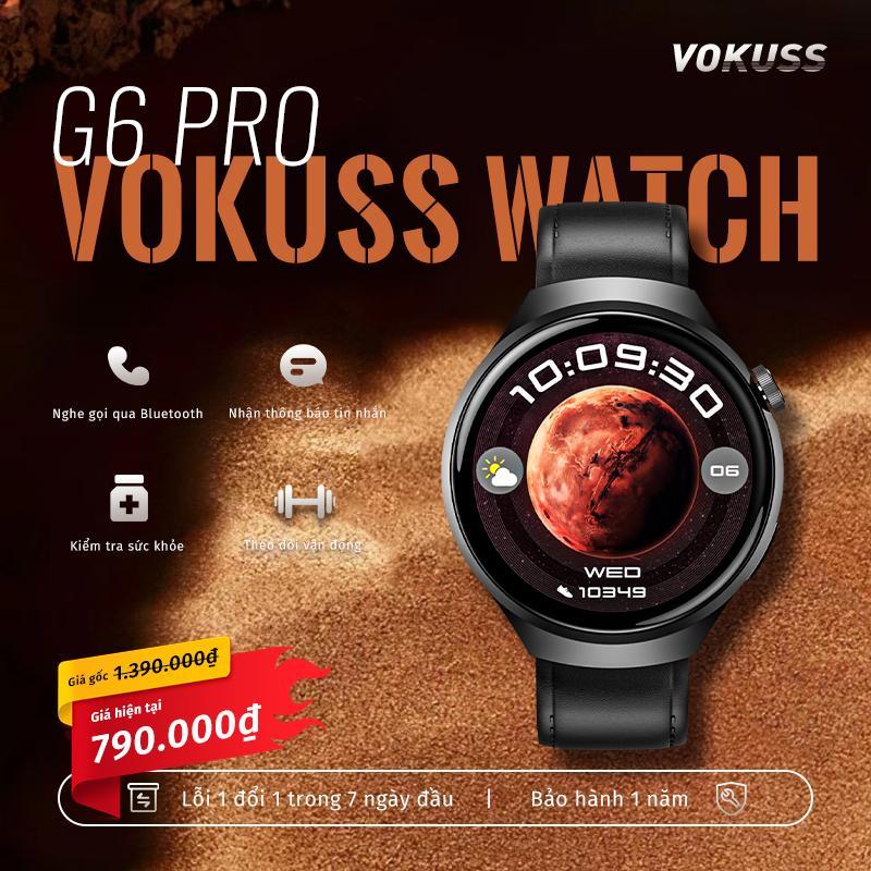 [LIVE x VOKUSS]  Đồng hồ thông minh mới G6 Pro giá sốc nhiều chức năng + Nghe gọi, nhận thông báo/ Đo lường sức khỏe/ Đo lường vận động/Chống nước/Tuổi thọ pin dài/Trí tuệ nhân tạo AI/Mở khóa cửa thông minh NFC AMOLED HD Smartwatch Watch Bluetooth nam