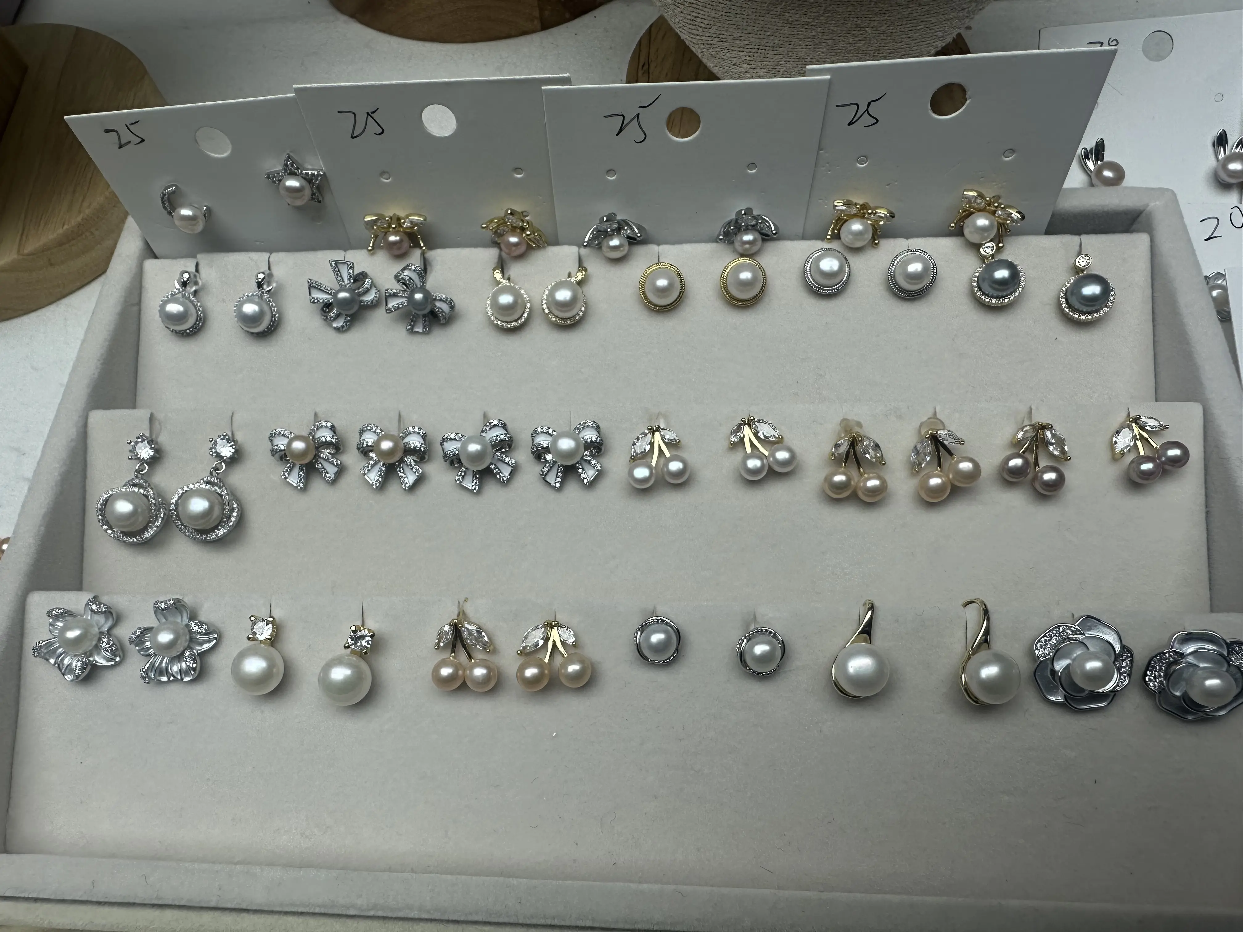 6-8mm fresh water pearl earrings noble
