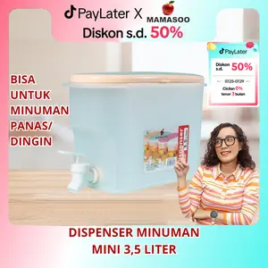 Mamasoo Dispenser Minuman Portable Mini 3,5 Liter Kapasitas Besar Desain Modern Cocok untuk Rumah Pesta & Piknik dengan Kran Air Multifungsi Tahan Panas & Dingin