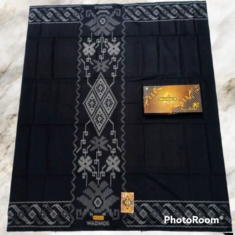 Sarung Wadimor Bali55 Husus Hitam Tumpal Kembang Sarung Standar Dewasa Bahan Katun Halus Harga Grosir 7