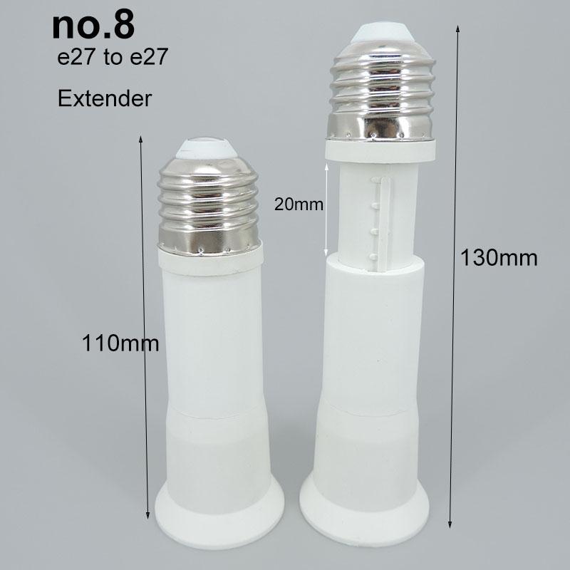 Product Introduction of E27-E27 Adapter Flexible AC E27 To 2 E27 bulb Base power Socket plug Converter LED Light Lamp  Extender Holder  SGK 119