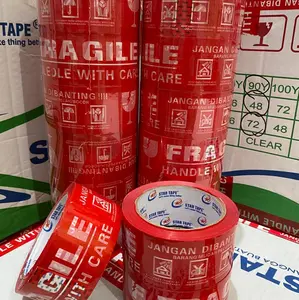 LAKBAN (6 PCS) FRAGILE MERAH, FRAGILE PUTIH DAN FRAGILE MERAH PUTIH HANDLE WITH CARE