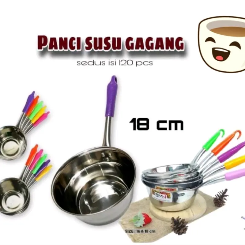 Panci susu stainless 18cm gagang pengait warna 0