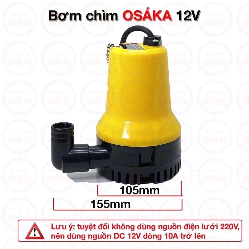 Máy bơm chìm 12V, Bơm hút nước mini OSAKA 12V Công suất 80W Lõi đồng