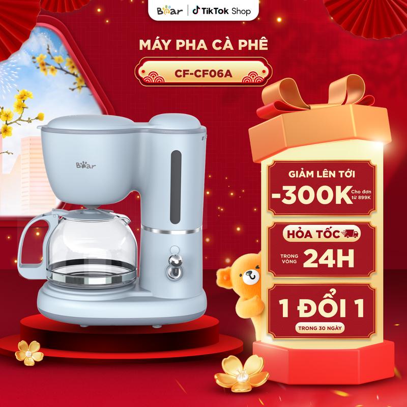 Ưu Đãi Sốc Máy Pha Cà Phê Mini BEAR Máy Pha Cà Phê Cafe Tự Động Pha Espresso Gia Đình Giữ Ấm Bỏ Cặn SB-CF06A