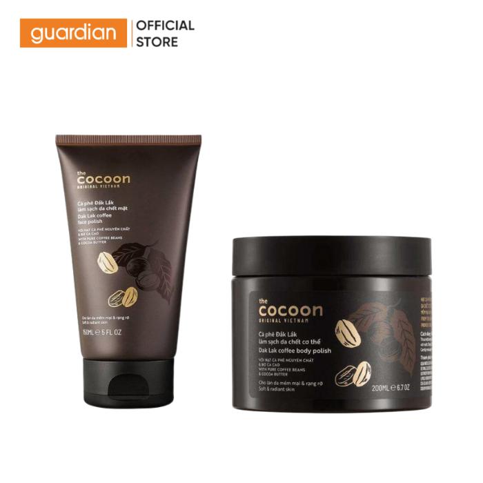 Combo Tẩy Tế Bào Chết Cà Phê Đắk Lắk Cocoon Cho Mặt & Cơ Thể Cocoon Coffee Face & Body Polish 150ml + 200ml