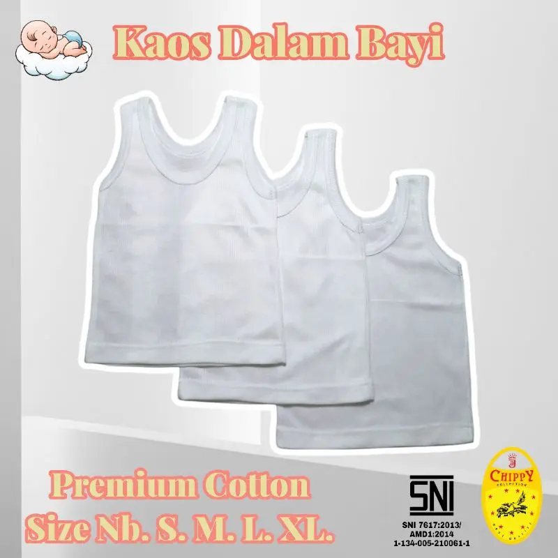 Singlet Bayi Chippy SNI Tebal / Kaos Dalam Bayi SNI Chippy Tebal dan Lembut Termurah dan Terlengkap 0