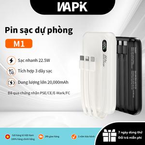 【Giao hàng 24 giờ】WAPIK M1 sạc dự phòng 200000mah chính hãng cục sạc dự phòng pin sạc dự phòng cục sạc dự phòng tốt sạc dự phòng iphone pin sạc dự phòng tốt sạc dự phòng cute sạc dự phòng mini nhỏ gọn Sạc nhanh 22.5W tích hợp dây sạc
