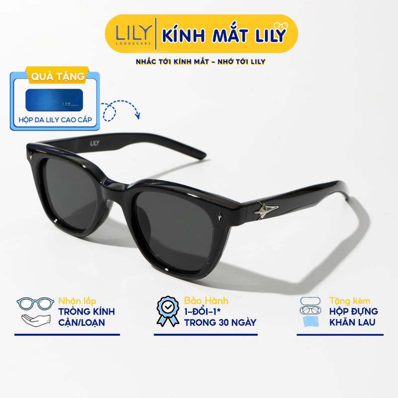 KC25 - Kính mát gọng vuông tròn nam nữ LILYEYEWEAR chất liệu nhựa dày dặn, cứng cáp kiểu dáng thời trang, màu sắc đa dạng Women Mắt Kính