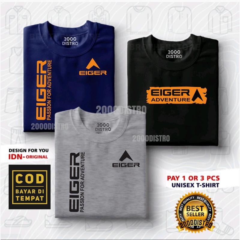 BUY 1 OR 3 PCS ( PROMO COD ) Kaos Distro Pria - Kaos Distro 100% Cotton Combed 30s Katun - Baju Oblong Distro Cowok Cewek Print EI33R Oren 8
