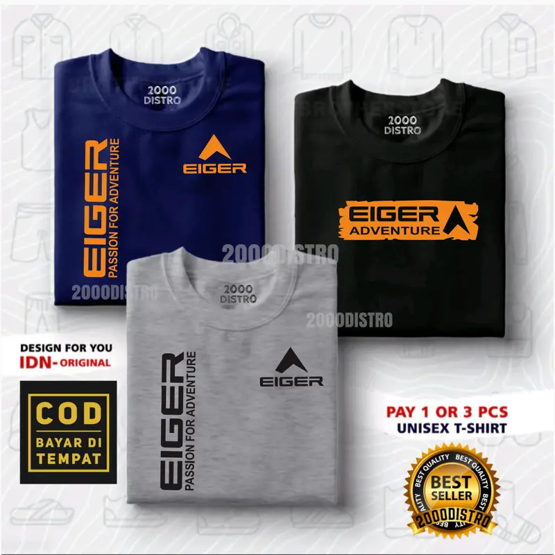 BUY 1 OR 3 PCS ( PROMO COD ) Kaos Distro Pria - Kaos Distro 100% Cotton Combed 30s Katun - Baju Oblong Distro Cowok Cewek Print EI33R Oren 8