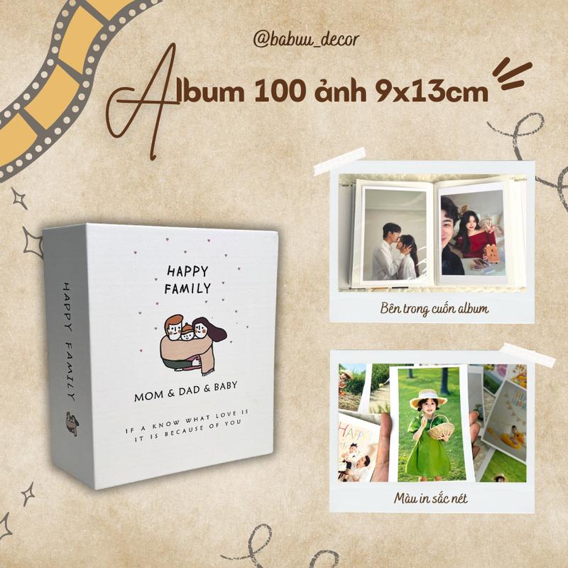 Combo in 100 ảnh 9x13 theo yêu cầu, TẶNG ALBUM bìa cứng chứa được 100 tấm, in ảnh polaroid ép lụa chất lượng tốt