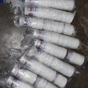 Gelas Plastik FU 200ml Printing Bola-Bola Coffee Time Violet / Gelas Pesta Motif Polkadot Kopi @50 Pcs / Plastic Cup