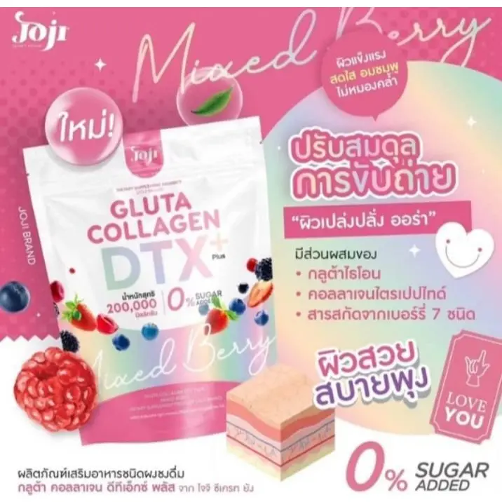 Joji Brand Gluta Collagen DTX - Premium Beauty Supplement for Skin Radiance and Youthfulness - Fitness, Healthcare
