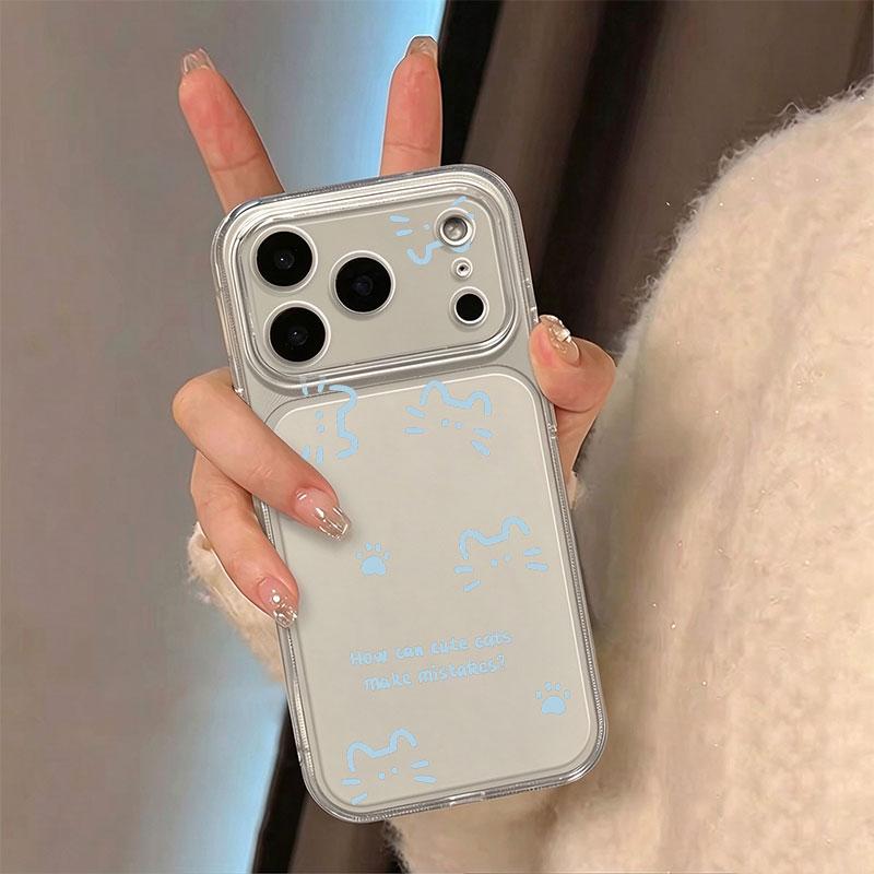 Ốp lưng bảo vệ chống sốc cá chép màu xanh đơn giản dễ thương, In chữ ở mặt sau, kích thước lớn, dành cho iPhone 11/12/13/14/15/16/X/XR/XS Max/17/18/Pro Max/Plus