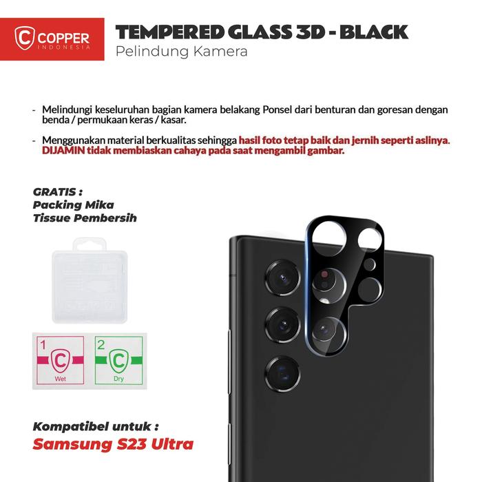 Gambar COPPER Tempered Glass Kamera Full Black - Kompatibel untuk Samsung S23 Ultra dari Copper Official Balikpapan Kota Balikpapan Tokopedia