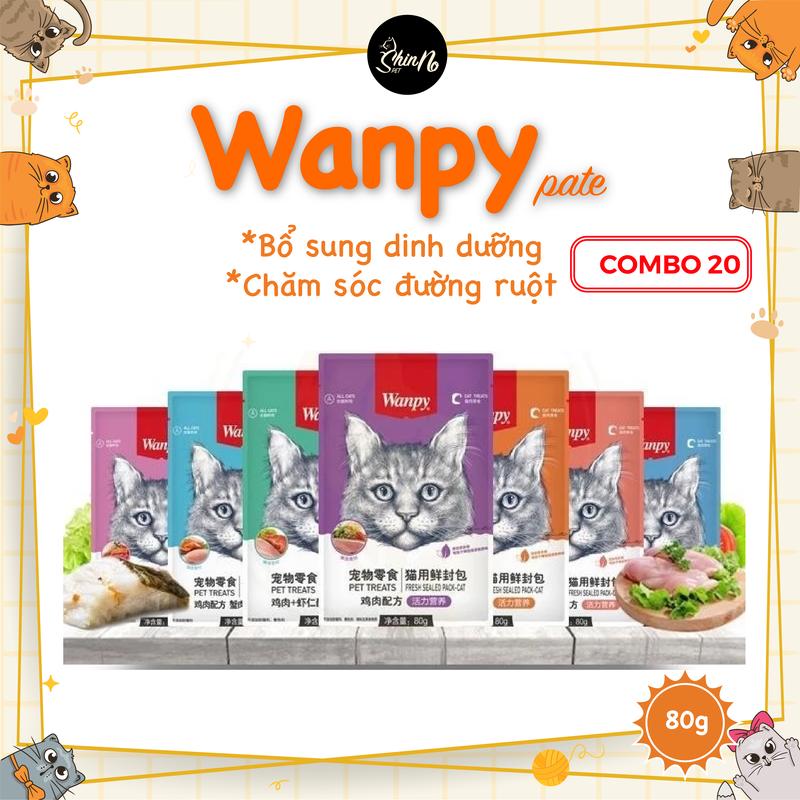 COMBO 20 gói Pate WANPY dạng gói cho chó mèo ShinnoPet