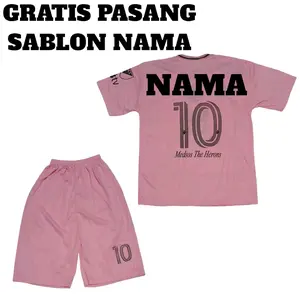 SETELAN JERSEY INTER MIAMI PINK UMUR 1-12THN Cepat Kering Uniseks Set Celana dan Baju