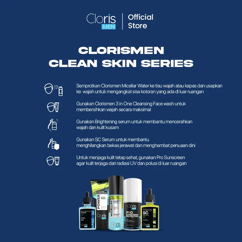 Clorismen Clean Skin Series – Paket Lengkap Pembersih Wajah Perawatan Mencerahkan Berminyak Kerutan 6
