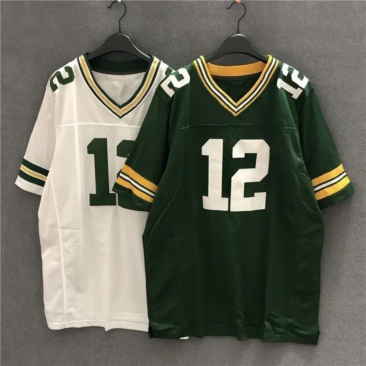 【Free Custom Name & Number】NFL rugby jersey American football street plus size hip-hop half sleeved hip-hop boy rap jersey men's and women's medium length T-Shirt