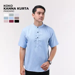 STYLK - Baju Koko Kurta Kanna Pria Muslim Lengan Pendek Premium Katun Nyaman dan Lembut