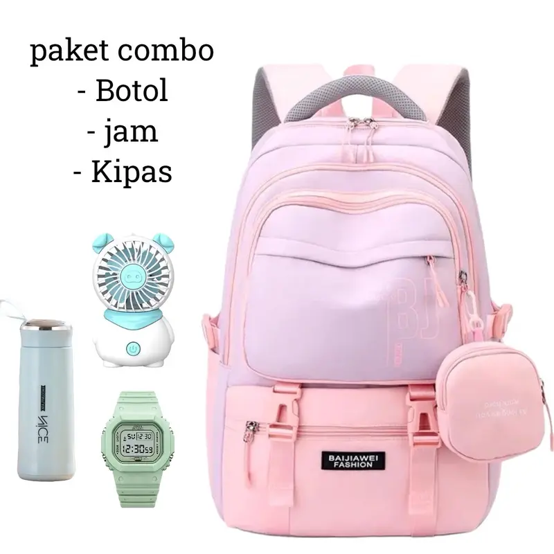 Tas Ransel Sekolah Anak Perempuan Tas Ransel Untuk SD SMP dan SMA Ransel Sudah Ada Dompet Koin 1