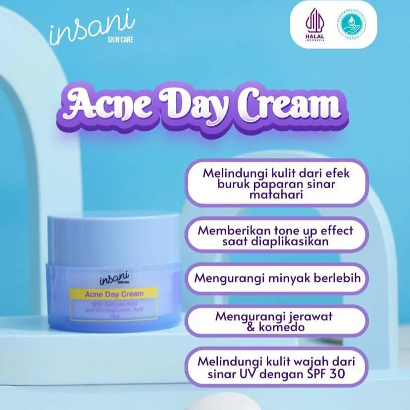 DAY CREAM ACNE BPOM KLINIK INSANI SKINCARE 10 gr untuk wajah berjerawat