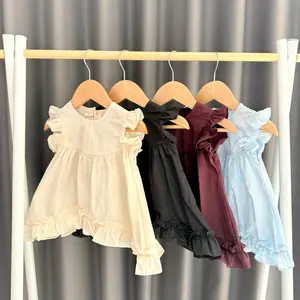 Prilly Blouse / Sleeveless Ruffle / Atasan Anak Perempuan & Bayi Katun Korean Style / Tunik Top Gaun