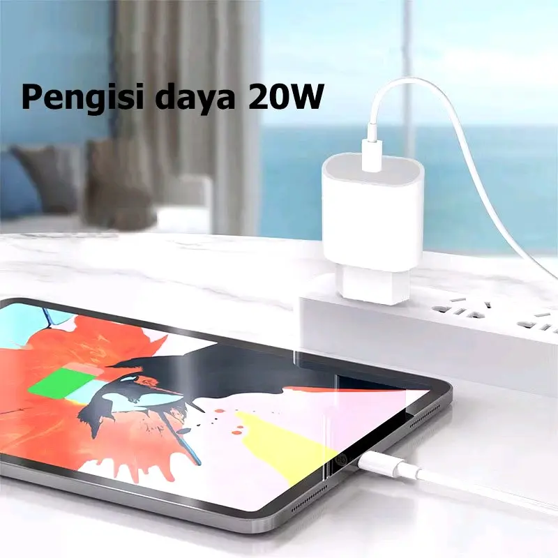 Charger For Iph 20W  Real Fast Charger Adaptor Kabel USB C To Lightning Casan Iph 20 Watt 1