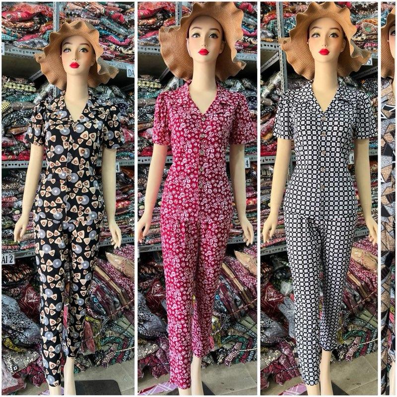 Đồ bộ cổ Vest quần dài áo tay ngắn thun Ati size1,2,3,4,5 Thoải mái Women Voi Top 0
