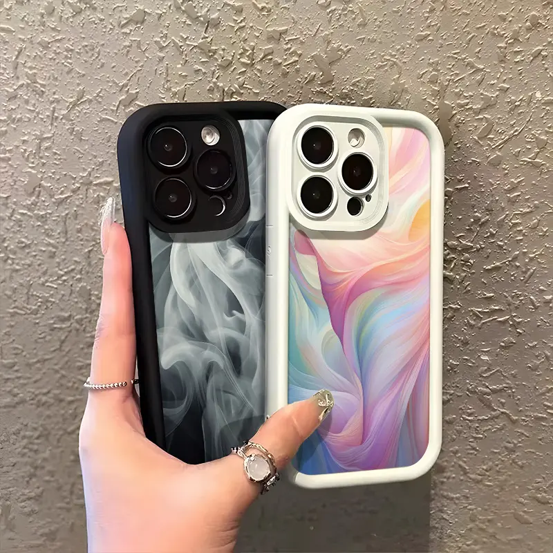 Casing Hp untuk VIVO Y21 Y21s Y21T Y21E Y21A Y21G Y33T Y33s Case pola kabut berwarna Softcase baru HP lunak ganda Kesing pelindung silikon sederhana Casing 2